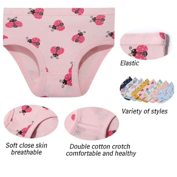 Girls Cotton Brief Breathable Toddler Panties Kids Assorted Underwear - Picture 4 of 6